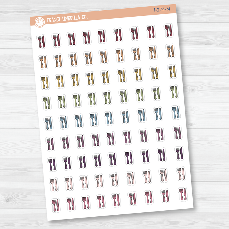 Fork and Knife Icon Planner Stickers | I-274