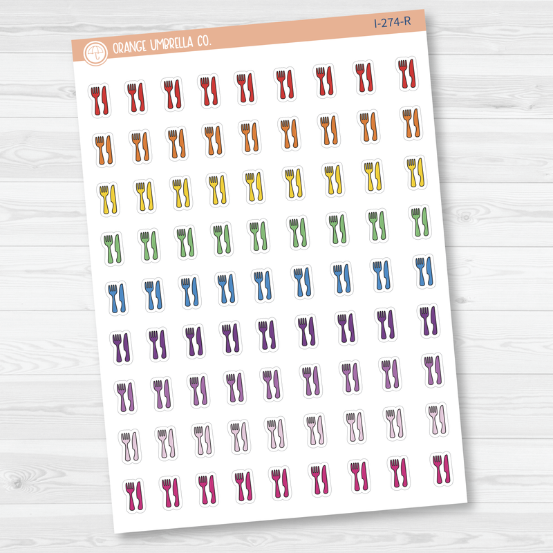 Fork and Knife Icon Planner Stickers | I-274