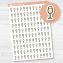 White Wine Icon Planner Stickers | Hand Doodled Labels | I-277