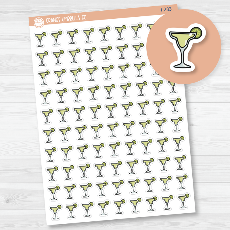 Margarita Icon Planner Stickers | Hand Doodled Labels | I-283