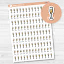 Champagne Icon Planner Stickers | Hand Doodled Labels | I-284