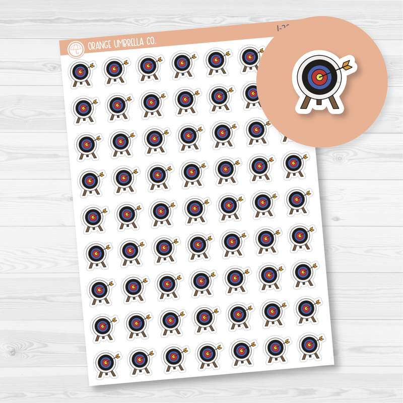 Archery Bullseye on Stand Icon Planner Stickers | I-288