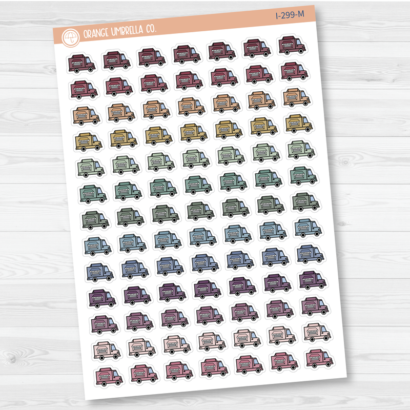 Food Truck Hand Doodled Icon Planner Stickers | I-299