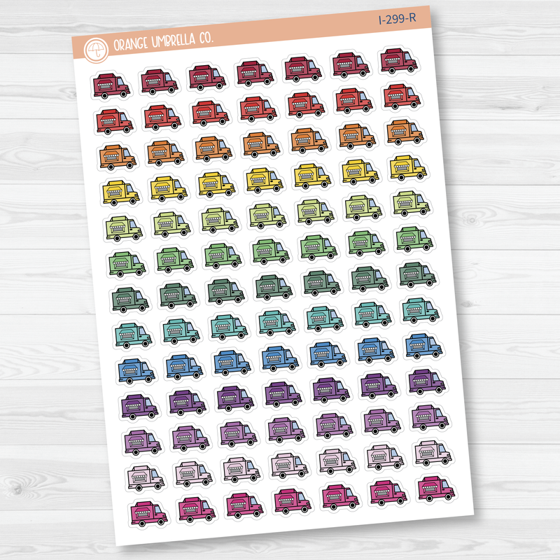 Food Truck Hand Doodled Icon Planner Stickers | I-299