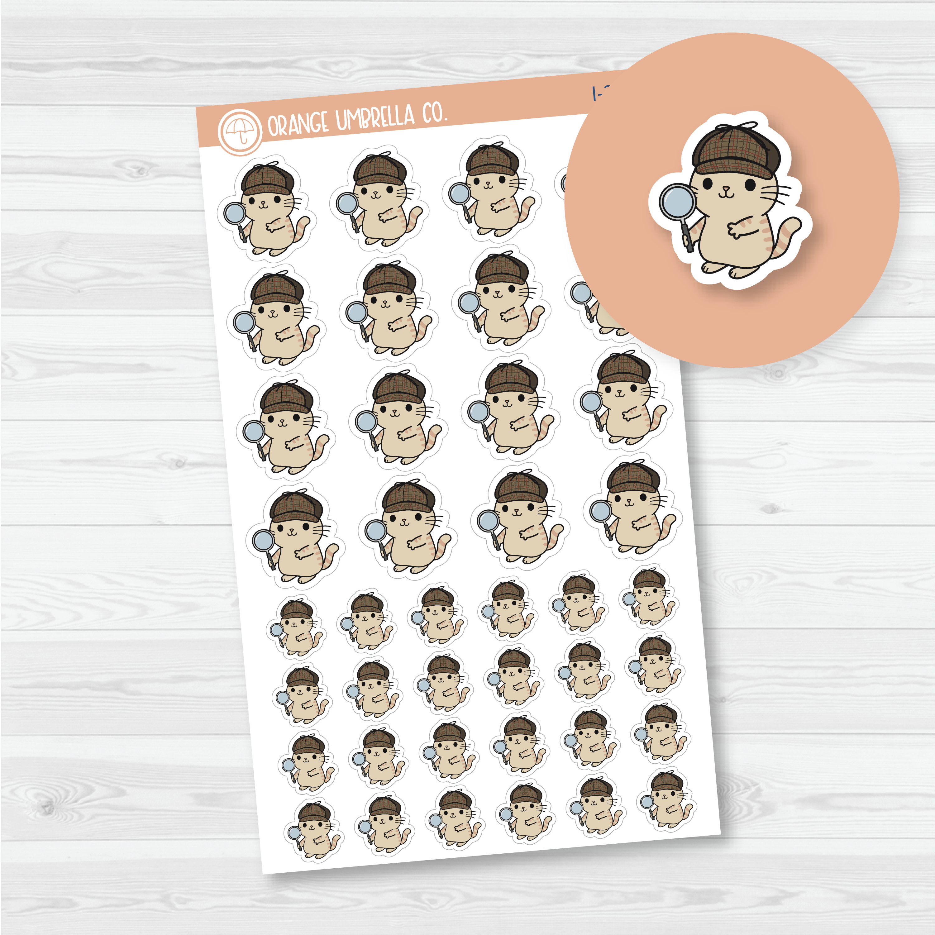 True Crimes / Spazz Cat Detective Icon Planner Stickers | I-313