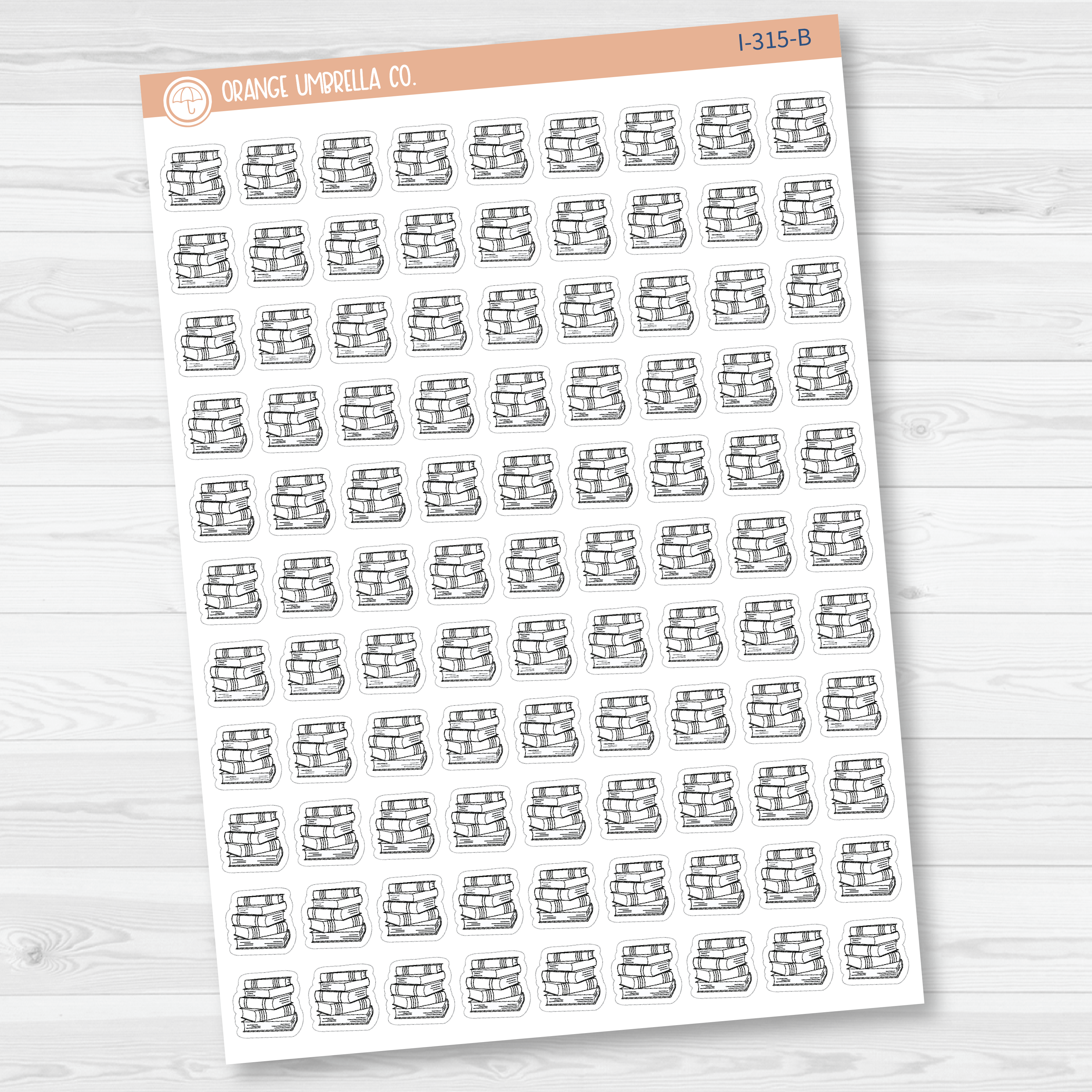 Book Stack Icon Planner Stickers | I-315