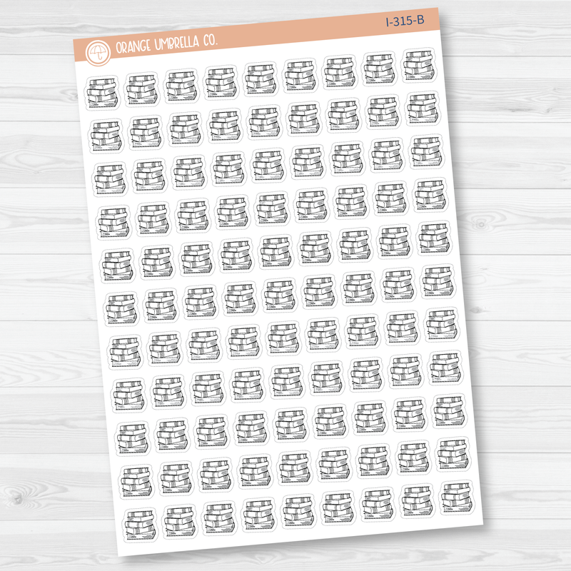 Book Stack Icon Planner Stickers | I-315