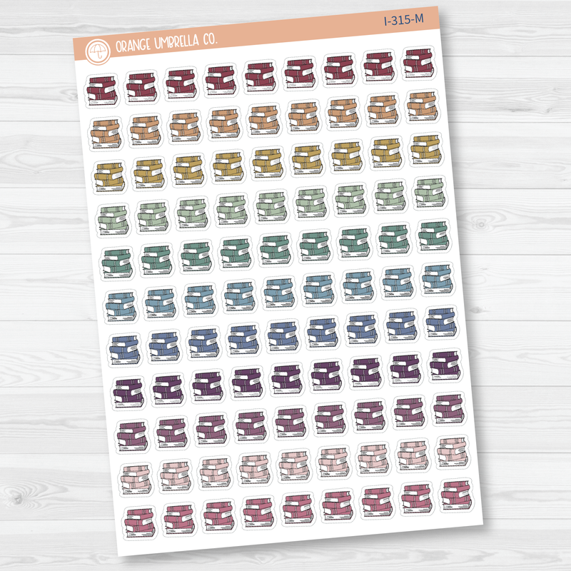 Book Stack Icon Planner Stickers | I-315