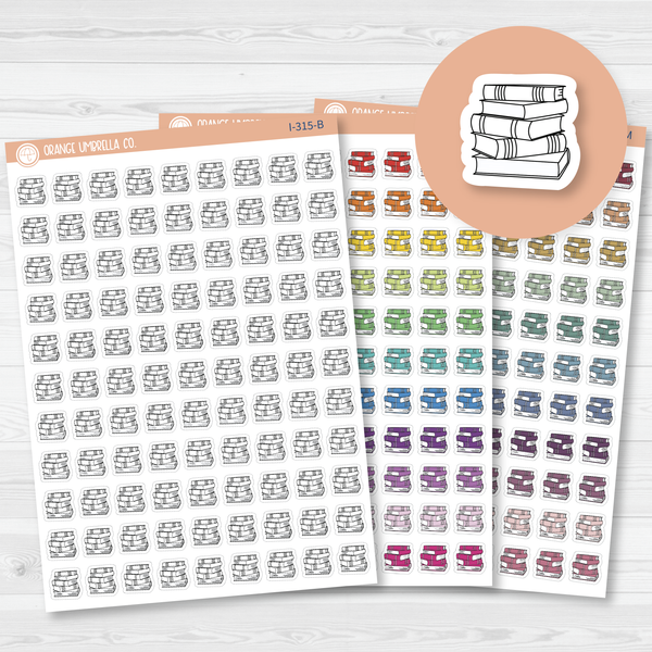 Book Stack Icon Planner Stickers | I-315