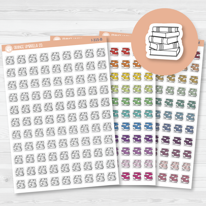 Book Stack Icon Planner Stickers | I-315