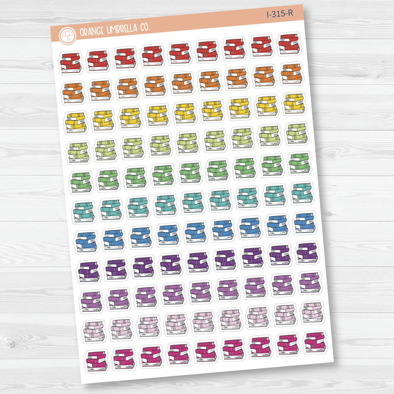 Book Stack Icon Planner Stickers | I-315