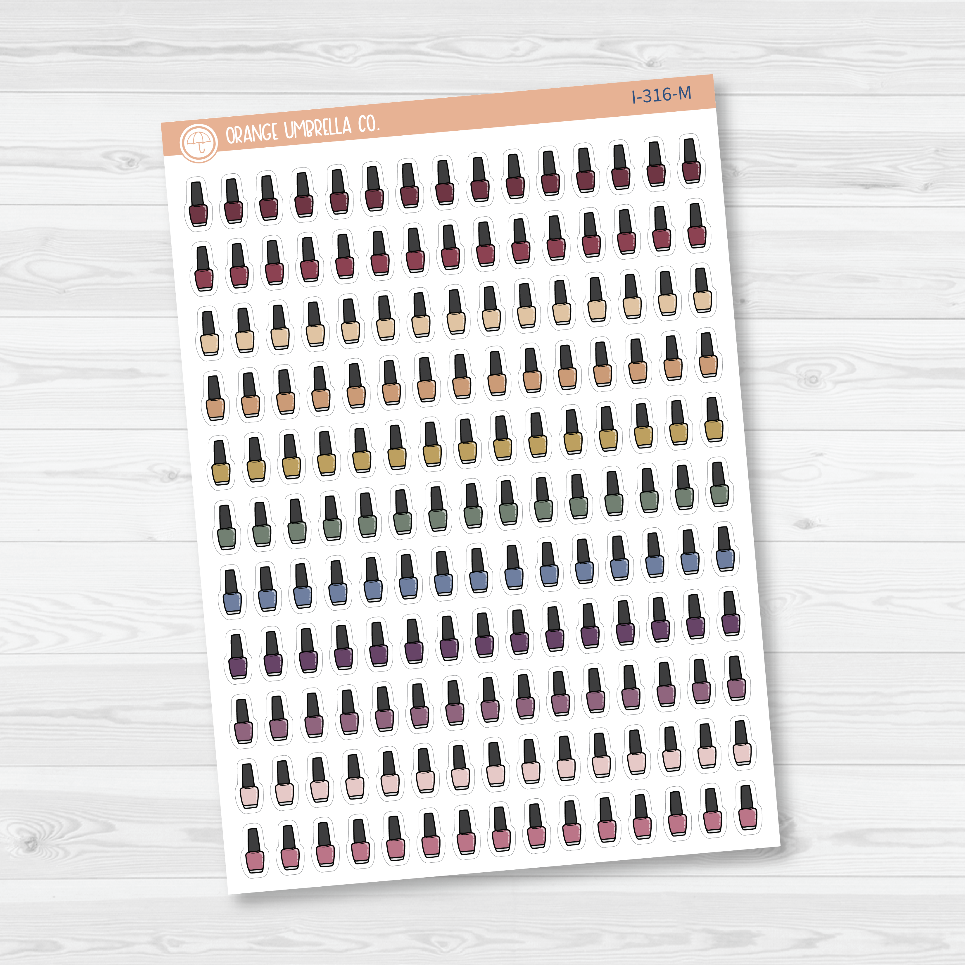 Nail Polish Bottle Icon Planner Stickers | I-316