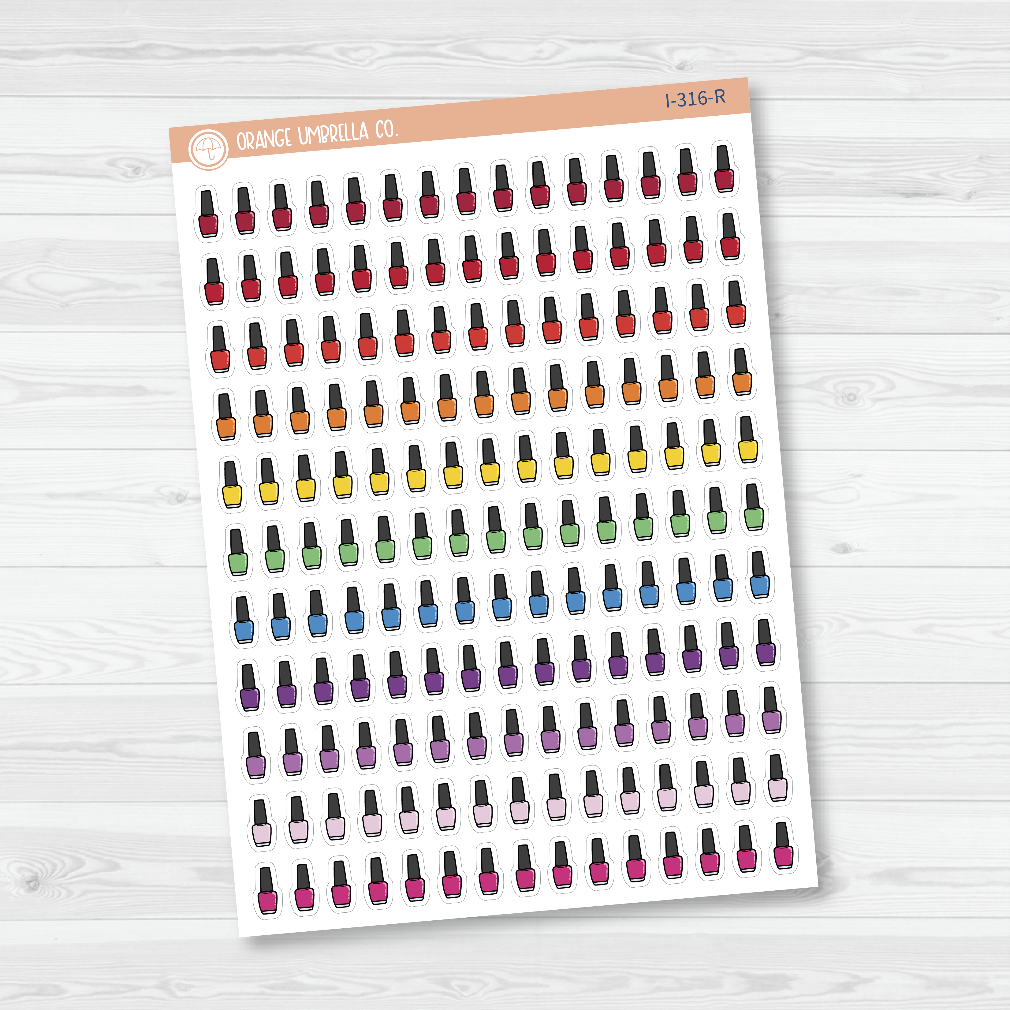 Nail Polish Bottle Icon Planner Stickers | I-316