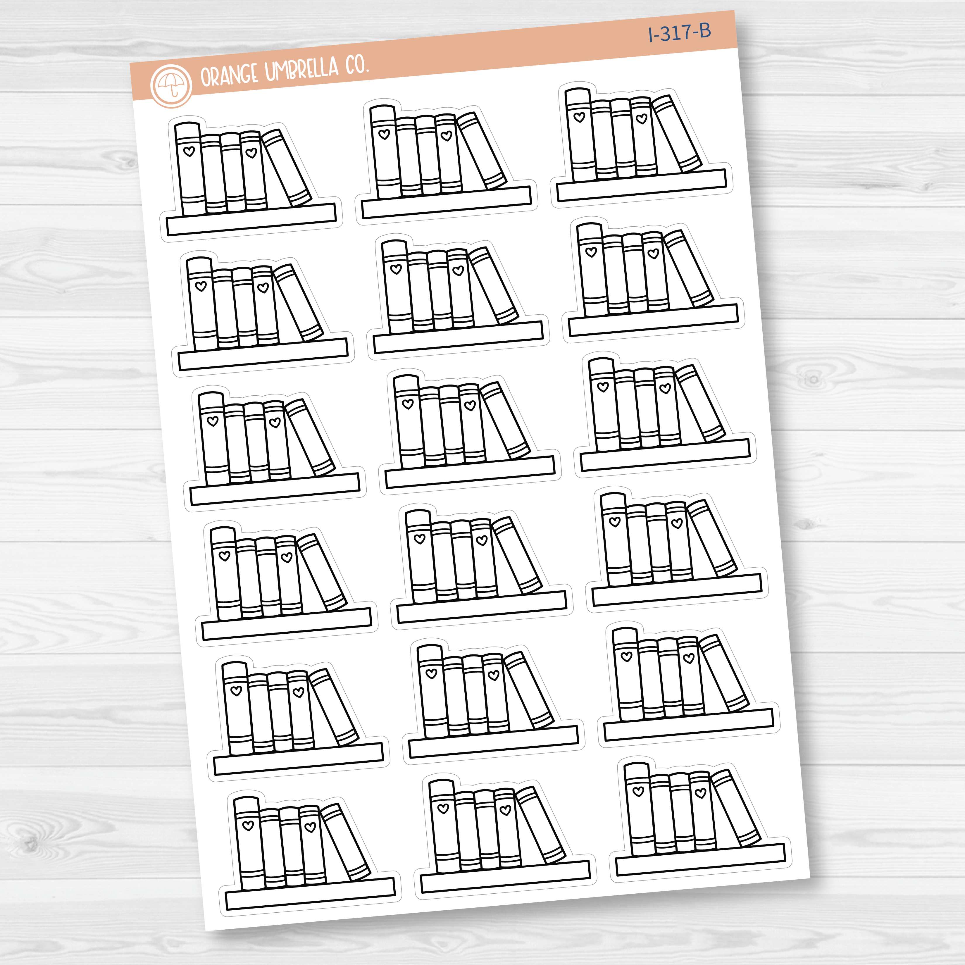 Books on Shelf Icon Planner Stickers | I-317