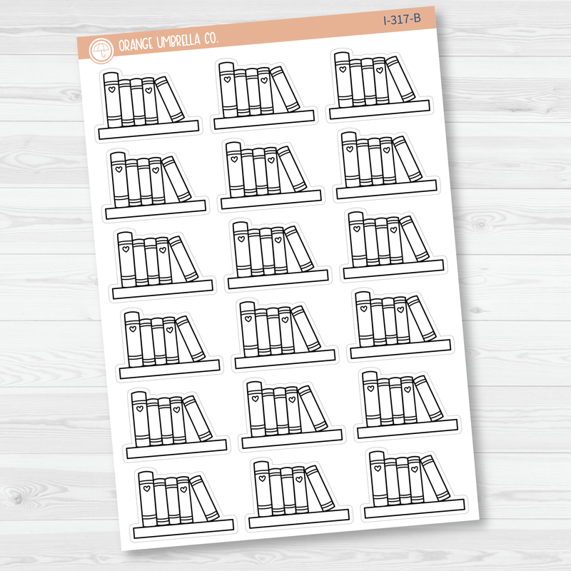 Books on Shelf Icon Planner Stickers | I-317