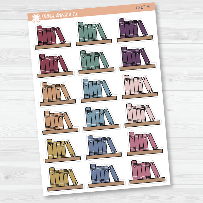 Books on Shelf Icon Planner Stickers | I-317