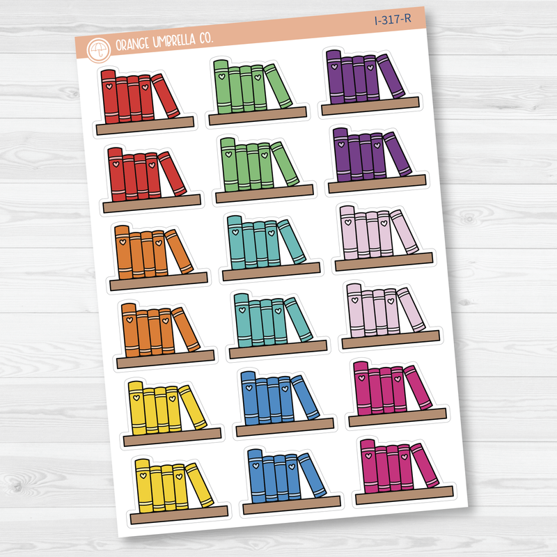 Books on Shelf Icon Planner Stickers | I-317