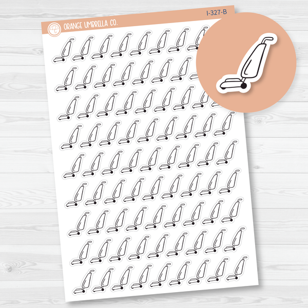 Vacuum Icon Planner Stickers, Icon Chore Labels, Cleaning Icon Stickers (I-327-B)