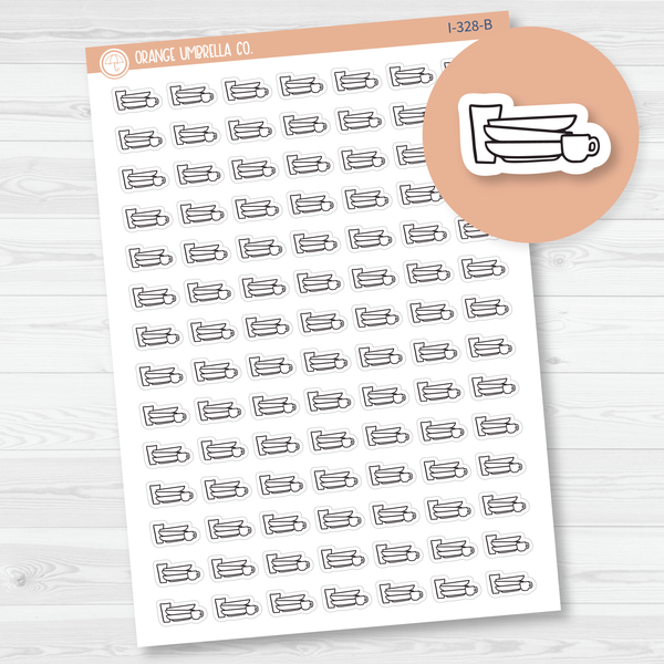 Dishes Icon Planner Stickers, Icon Chore Labels, Cleaning Icon Stickers (I-328-B)