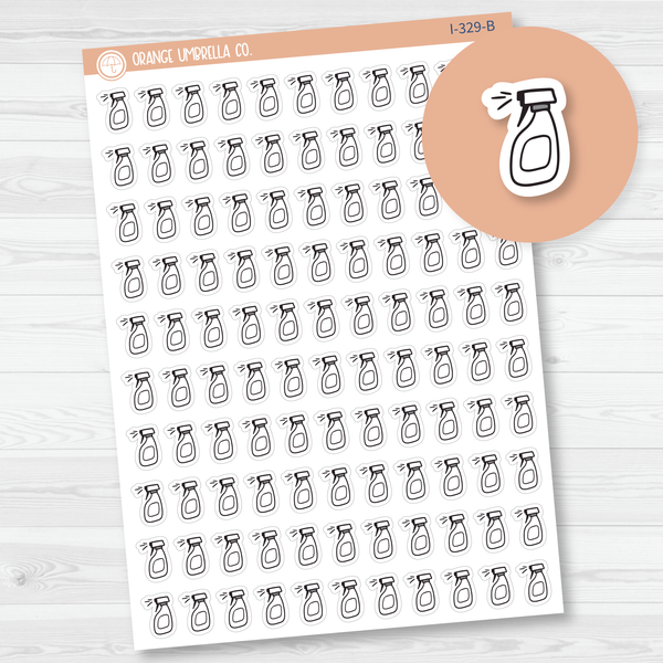 Spray Bottle Icon Planner Stickers, Icon Chore Labels, Cleaning Icon Stickers (I-329-B)