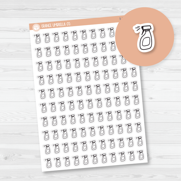 Spray Bottle Icon Planner Stickers, Icon Chore Labels, Cleaning Icon Stickers (I-329-B)