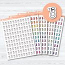 Hand Doodled Spray Bottle Planner Stickers | Icon Chore Labels | Cleaning Icons | I-329