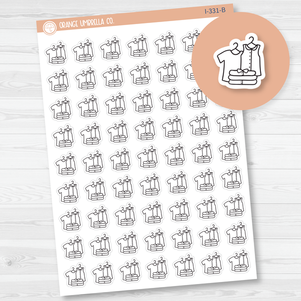 Hanging Clothes Icon Planner Stickers, Icon Chore Labels, Cleaning Icon Stickers (I-331-B)