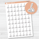Broom and Dustpan Icon Planner Stickers, Icon Chore Labels, Cleaning Icon Stickers (I-334-B)