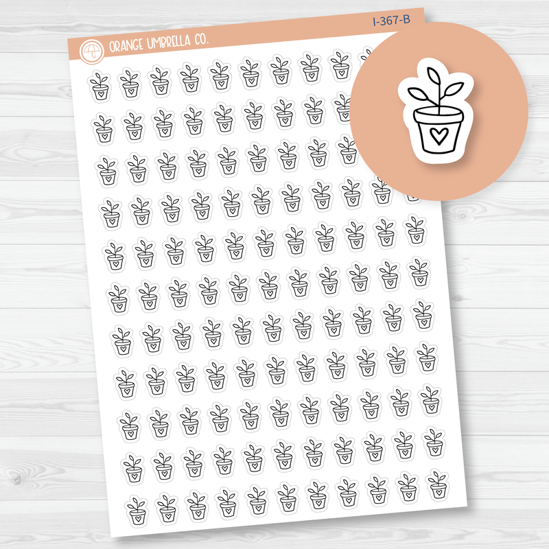 Plant Doodle Icon Planner Stickers | I-367-B