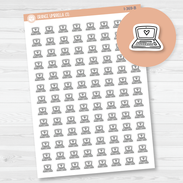 LAPTOP Doodle Icon Planner Stickers | I-369-B