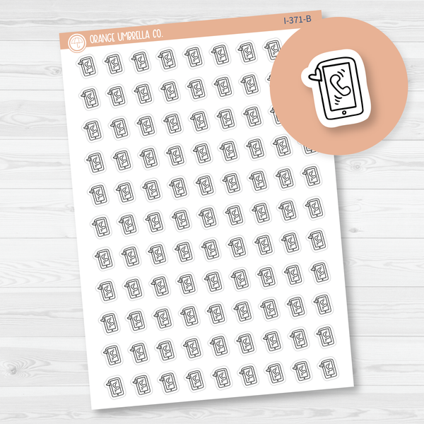 Cell Phone Doodle Icon Planner Stickers | I-371-B