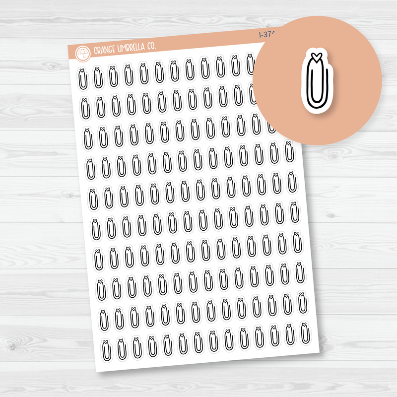 Paperclip Doodle Icon Planner Stickers | I-374-B