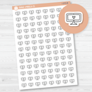 Computer Monitor Doodle Icon Planner Stickers | I-375-B