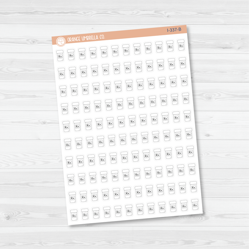 Rx/Prescription Medicine Icon Planner Stickers | I-337