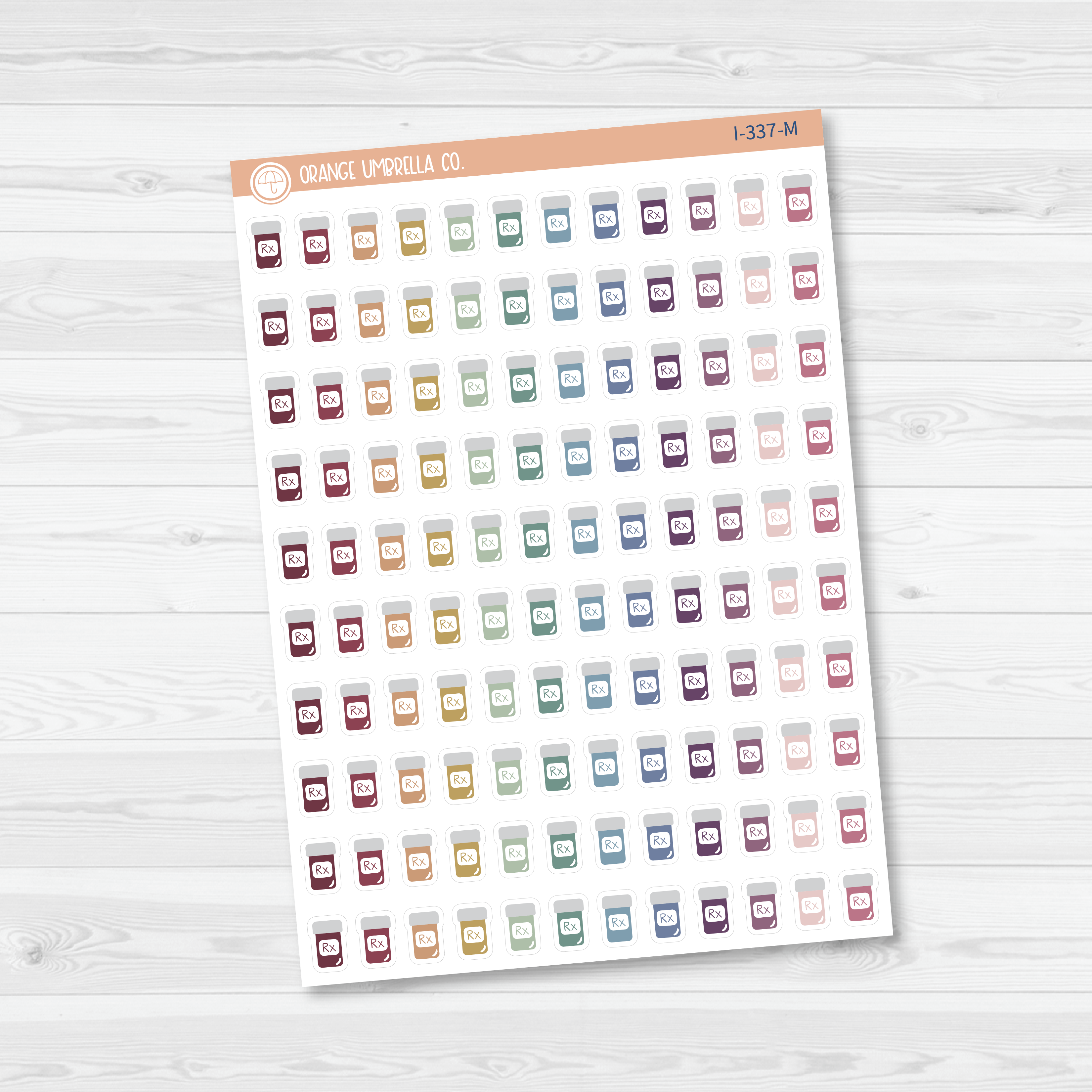 Rx/Prescription Medicine Icon Planner Stickers | I-337