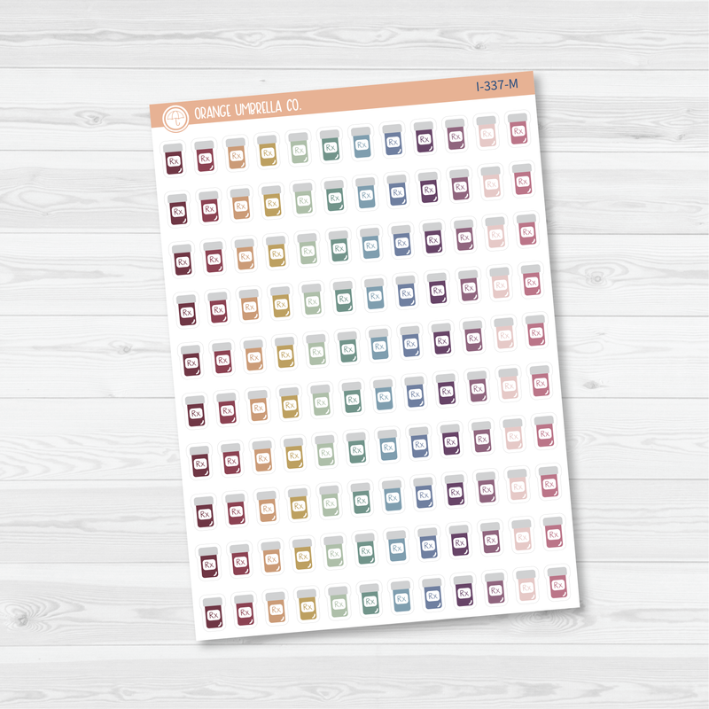 Rx/Prescription Medicine Icon Planner Stickers | I-337