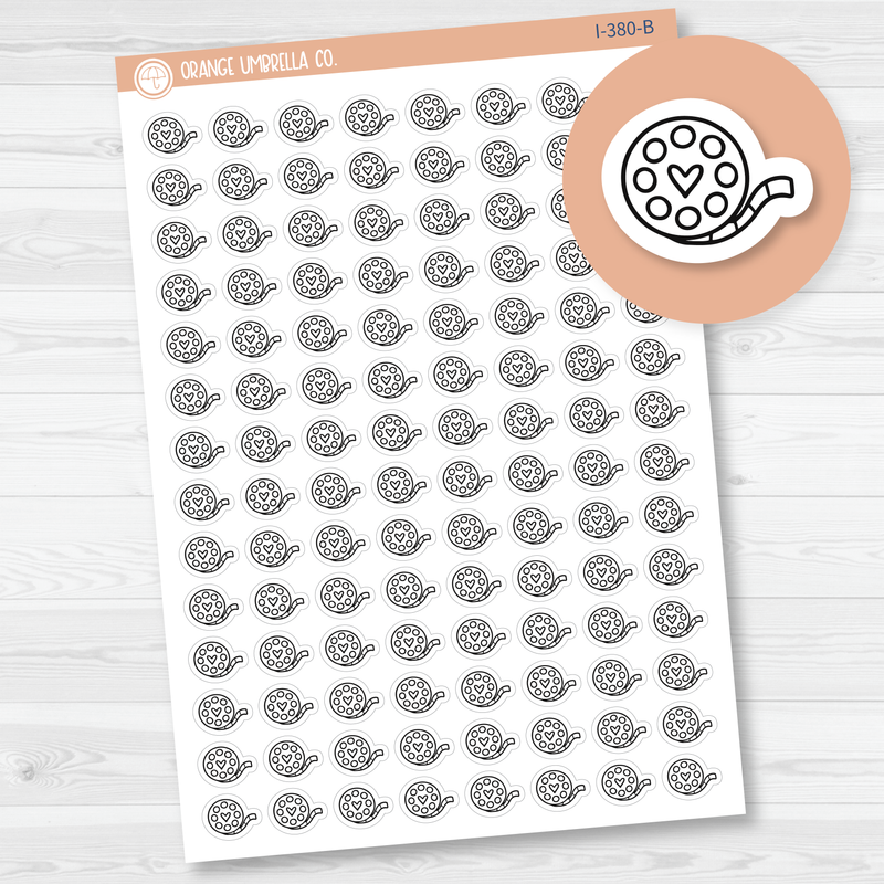 Movie Film Roll Doodle Icon Planner Stickers | I-380-B