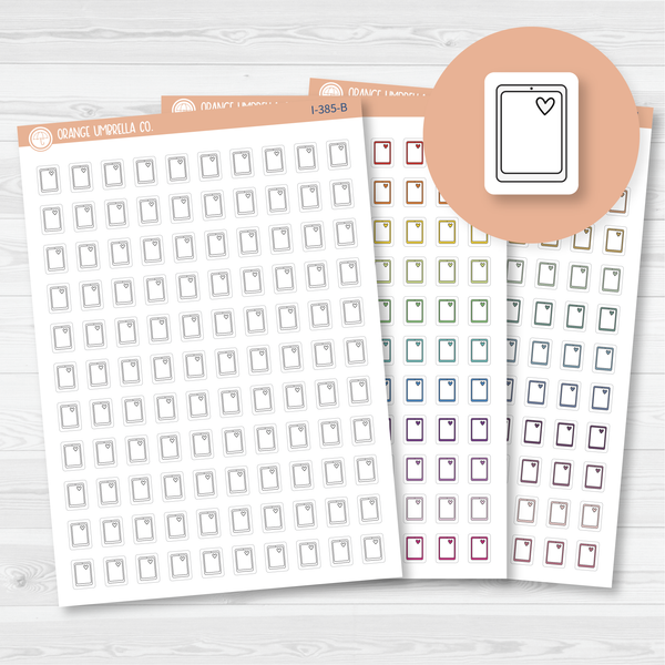 E-Reader/Tablet Icon Planner Stickers | I-385-B