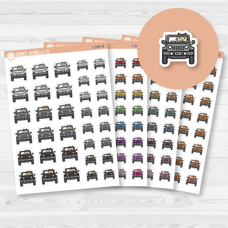 Spazz Cat Rugged SUV Icon Planner Stickers | I-388