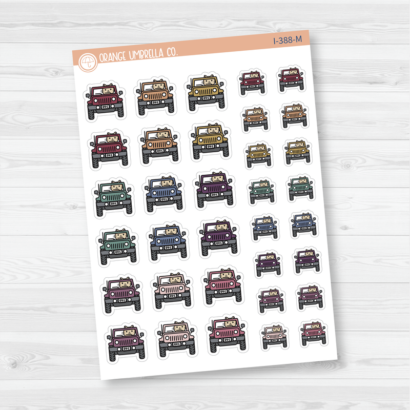 Spazz Cat Rugged SUV Icon Planner Stickers | I-388