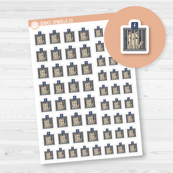 Spazz Cat FB Jail Icon Planner Stickers | I-389