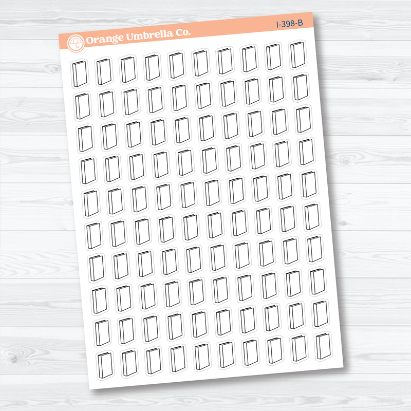 Hand Doodled Book Reading Icon Planner Stickers | Reading & Study Planner Stickers | I-398