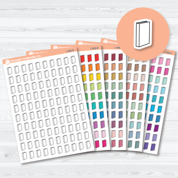 Hand Doodled Book Reading Icon planner stickers sheet with sketch-style book icons by Orange Umbrella Co
