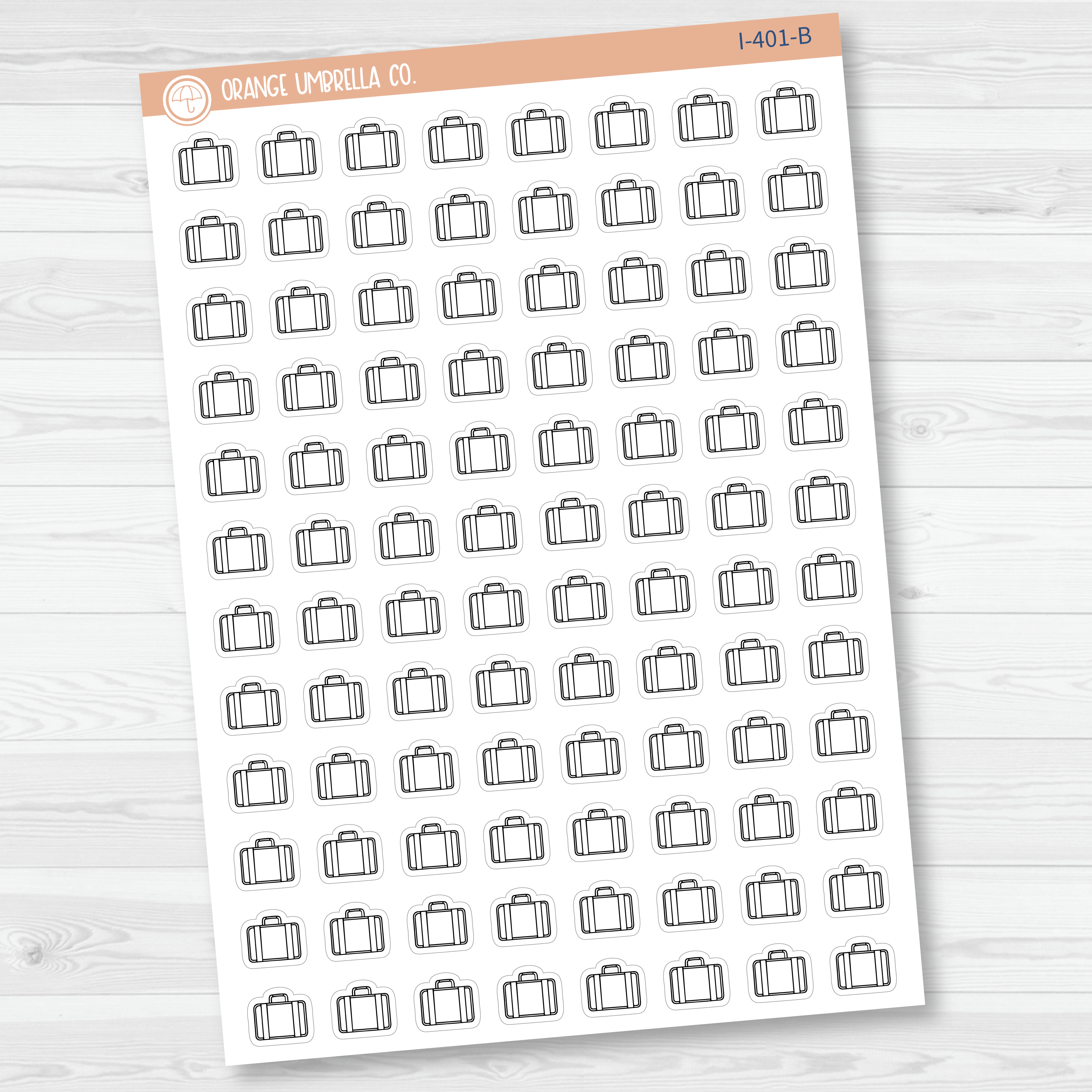 Suitcase Hand-Doodled Icon Planner Stickers | I-401