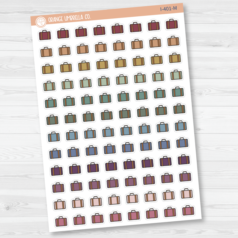 Suitcase Hand-Doodled Icon Planner Stickers | I-401