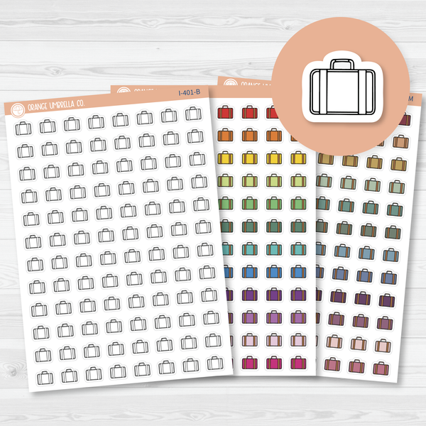 Suitcase Hand-Doodled Icon Planner Stickers | I-401