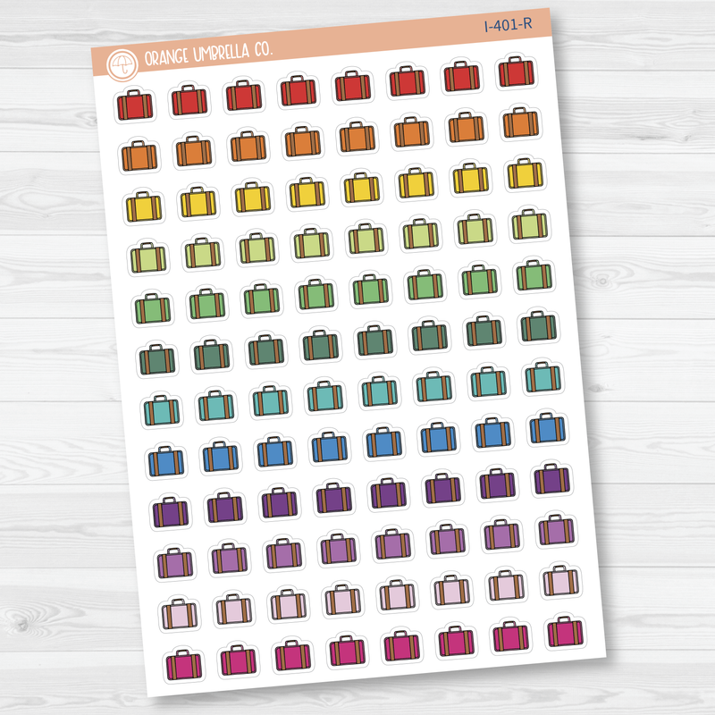 Suitcase Hand-Doodled Icon Planner Stickers | I-401