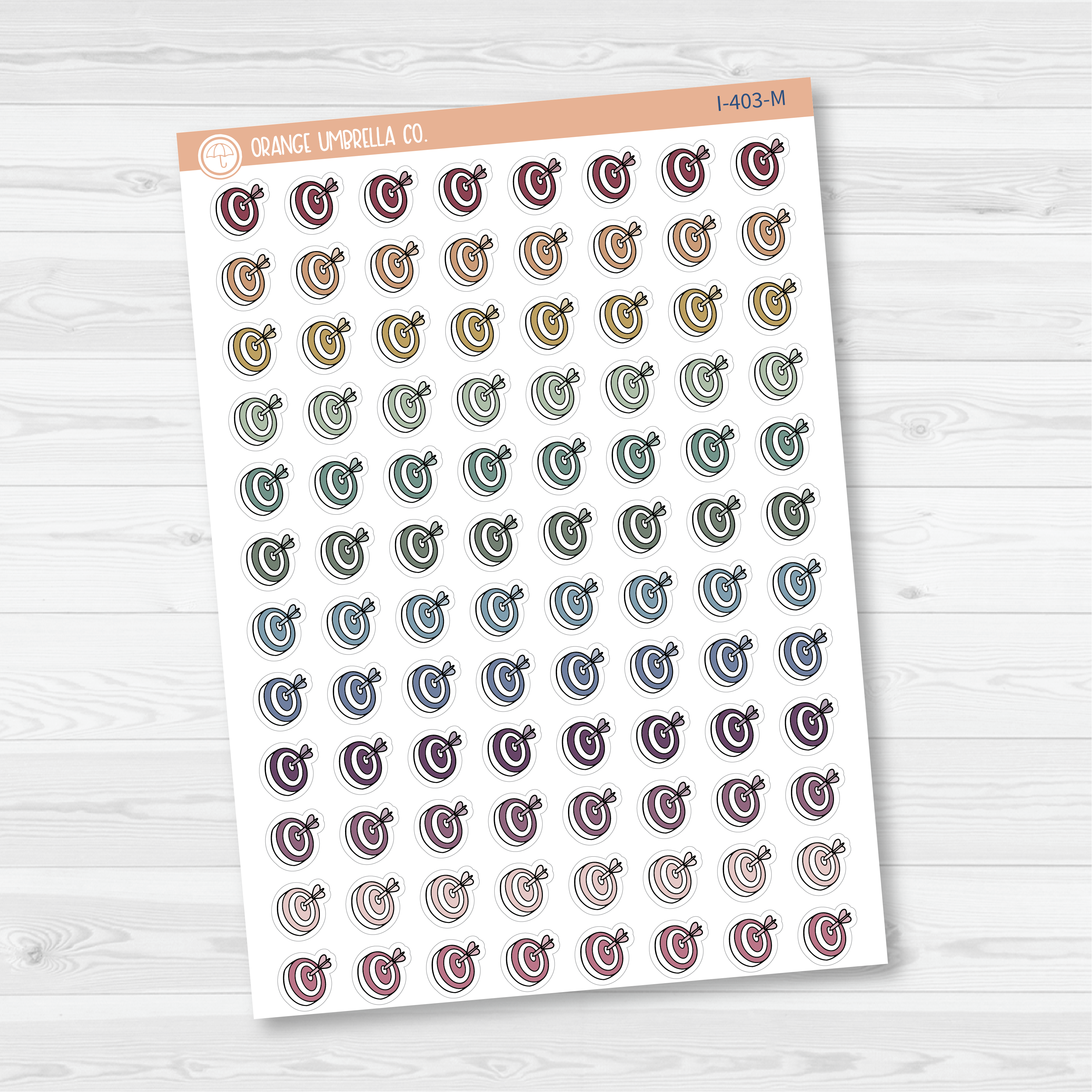 Deadline Target Hand-Doodled Icon Planner Stickers | I-403