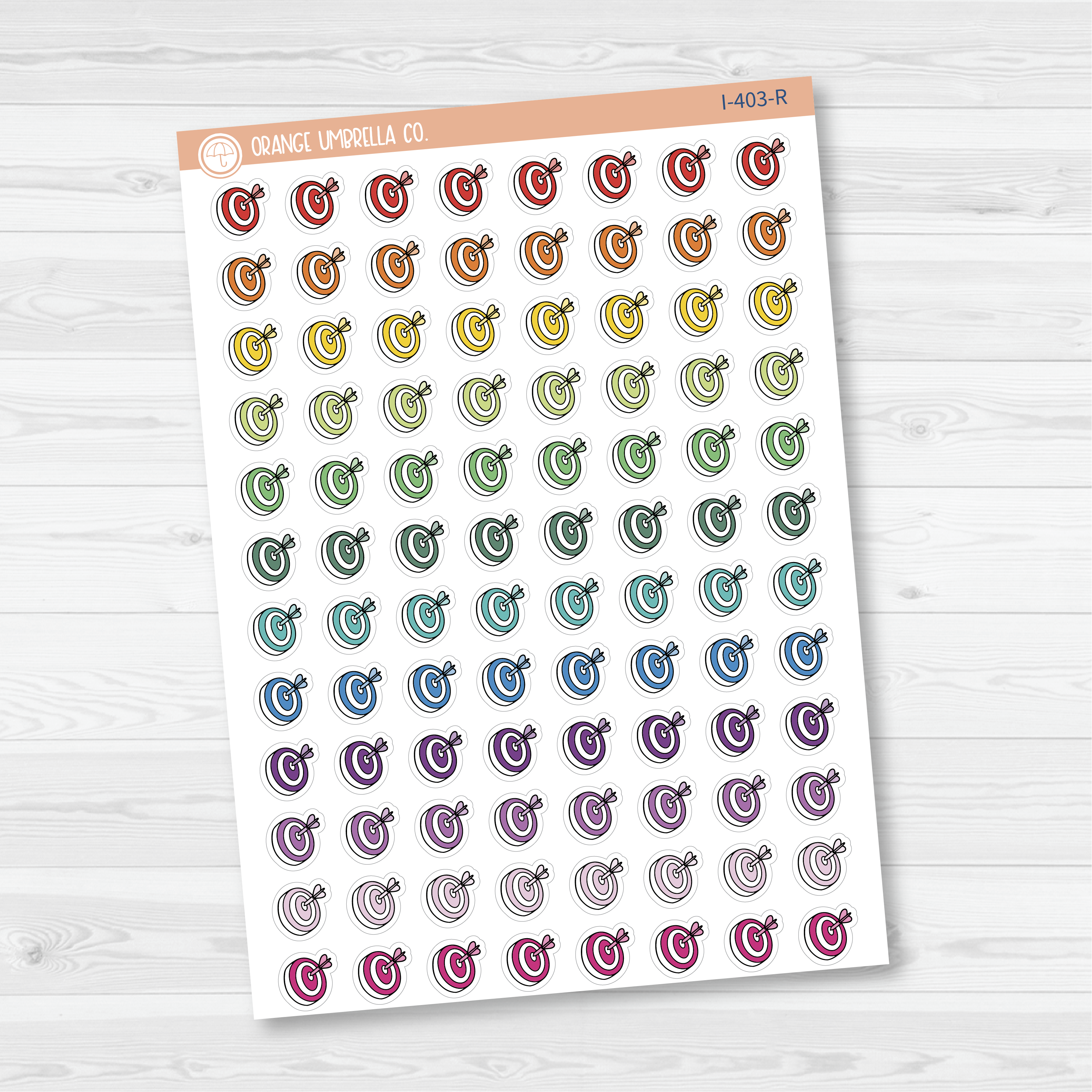 Deadline Target Hand-Doodled Icon Planner Stickers | I-403