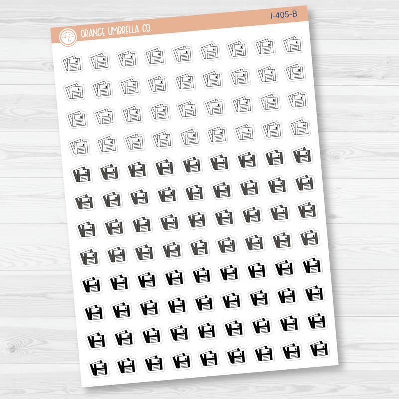 Floppy Disc Icon Planner Stickers | I-405